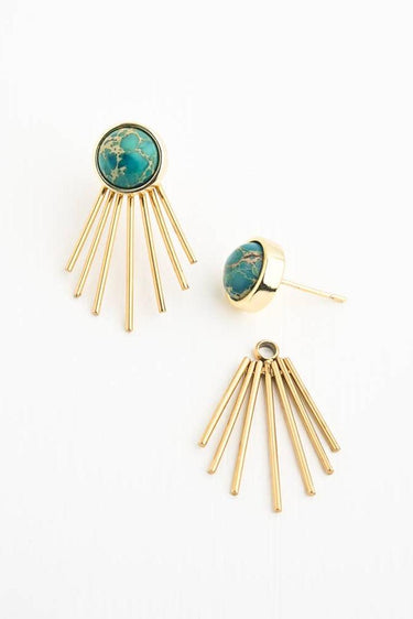 Caroline Stud + Fringe Earrings